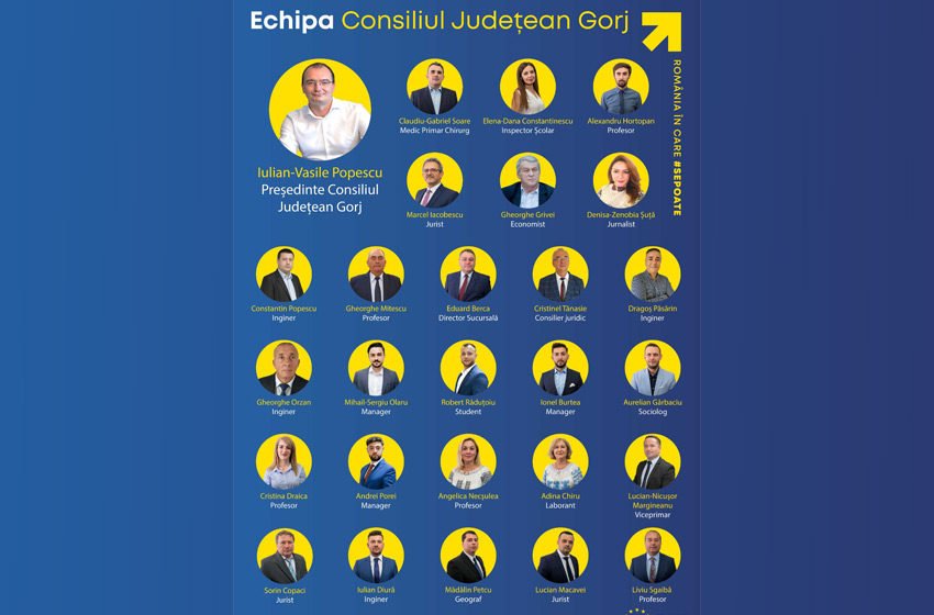  Antreprenori, profesori si medici, in echipa lui Iulian Popescu pentru CJ Gorj