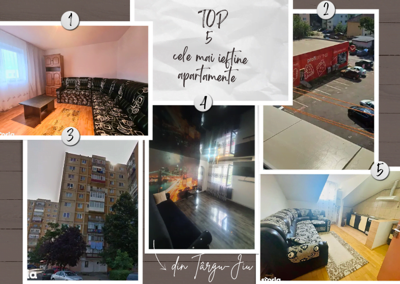  TOP Cele Mai Ieftine 5 Apartamente din Târgu-Jiu