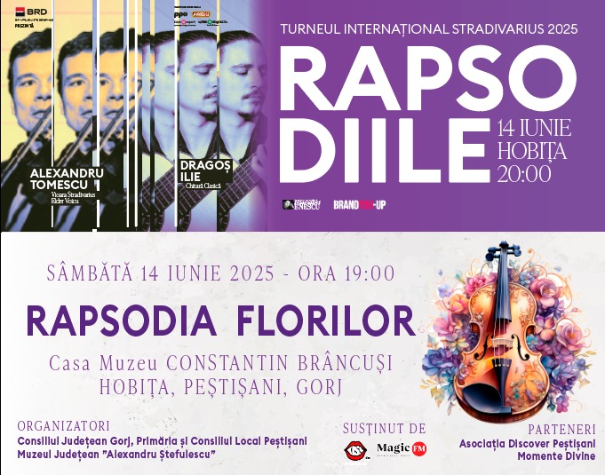  Brâncuși. Enescu. Stradivarius – Magia unei seri la Hobița – 14 iunie