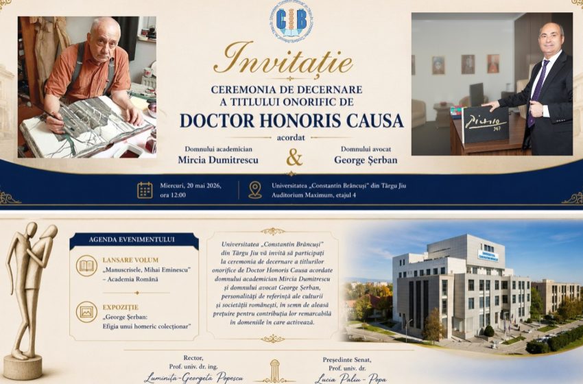  UCB conferă titlul de Doctor Honoris Causa academicianului Mircia Dumitrescu și avocatului George Șerban