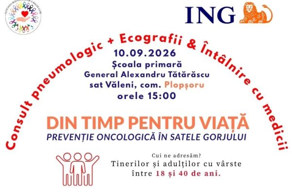 Caravana „Din timp pentru viață” ajunge la Plopșoru: Servicii medicale și analize gratuite